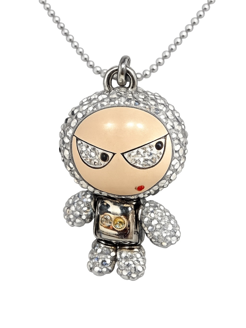 Swarovski Eliot Robot Limited Edition Retired Crystal Pendant Necklace EUC